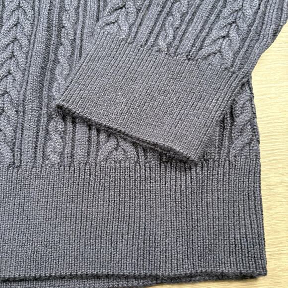 Slate & Stone Mens Size XL Navy Cable Wool Blend Sweater Waffle Knit - Picture 12 of 13